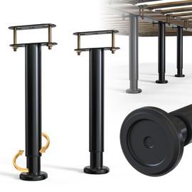 YUEYIN Adjustable Height Bed Frame Support Leg, Metal Bed Frame Support Legs with Rubber Base, Bed Slat Support Leg for Heavy Duty/Wooden/King/Queen Bed Frame (10"-16.5" (2pcs))