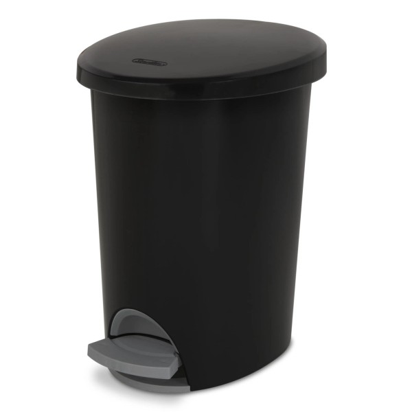 Unbranded 2.6 Gallon Ultra™ StepOn Trash Can, Plastic, Bathroom, Black