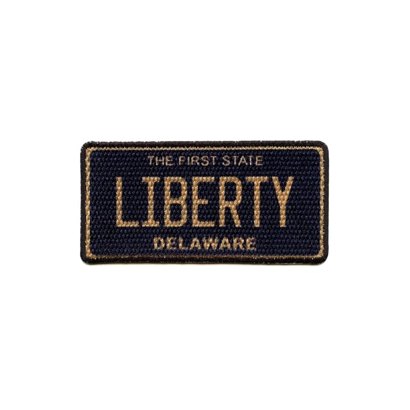 Delaware State License Plate Patch First State Liberty Sublimated Iron