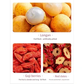 Longan jujube Wolfberry Tea 180g(6g*30 packs) Bagged Flower and Fruit Tea Combination Tea, Independent Triangle Tea Bag, No Added, No Caffeine