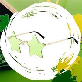 FEISEDY Rimless Star Shape Sunglasses Women Men Personality Pentagram Party Glasses Trendy Color Eyewear B2833