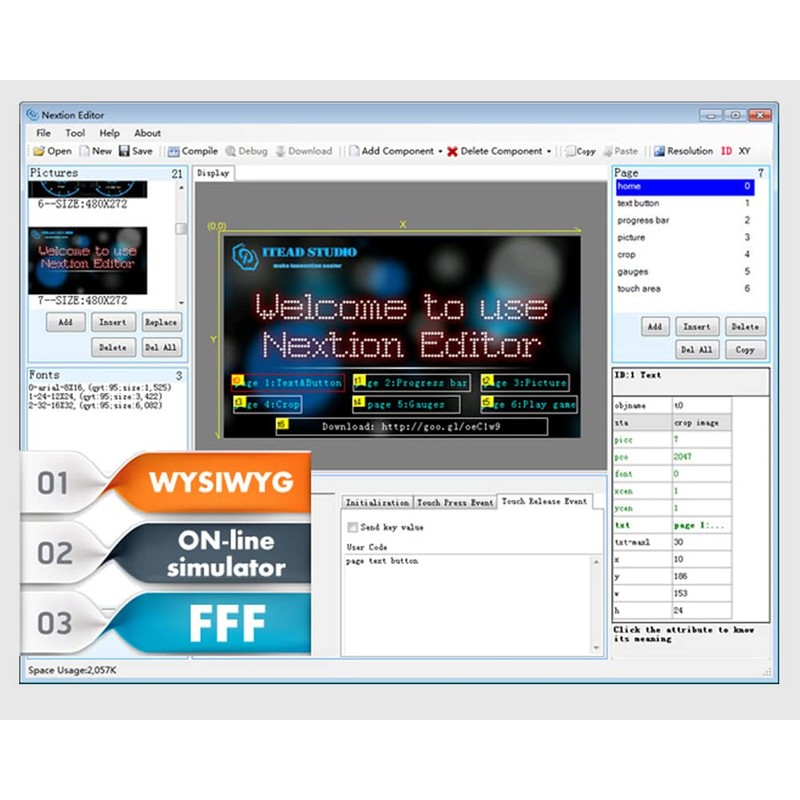 Aihasd 3.5 Inch TFT 480X320 English Nextion HMI USART UART