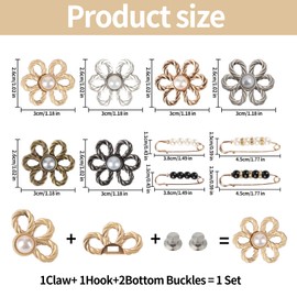 NOWFRESH 20 Sets Pant Waist Tightener for Women - No Sewing Required Metal Button Tighteners | Instant Fix for Loose Denim & Pants (Fits All Body Types)