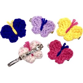 Crocheted Butterfly Barrettes, 5-Pack