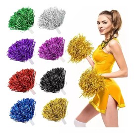 Pom Pon 10 Piezas Pompones Mechudos Fiesta Batucada Pom Pon Carnaval