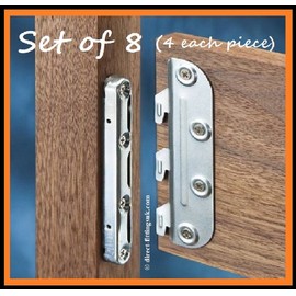 Set of 8 Bed Fittings Hook/Bracket Sets KD connectors (2 Parts = 1 Corner x 4) Heavy Duty.