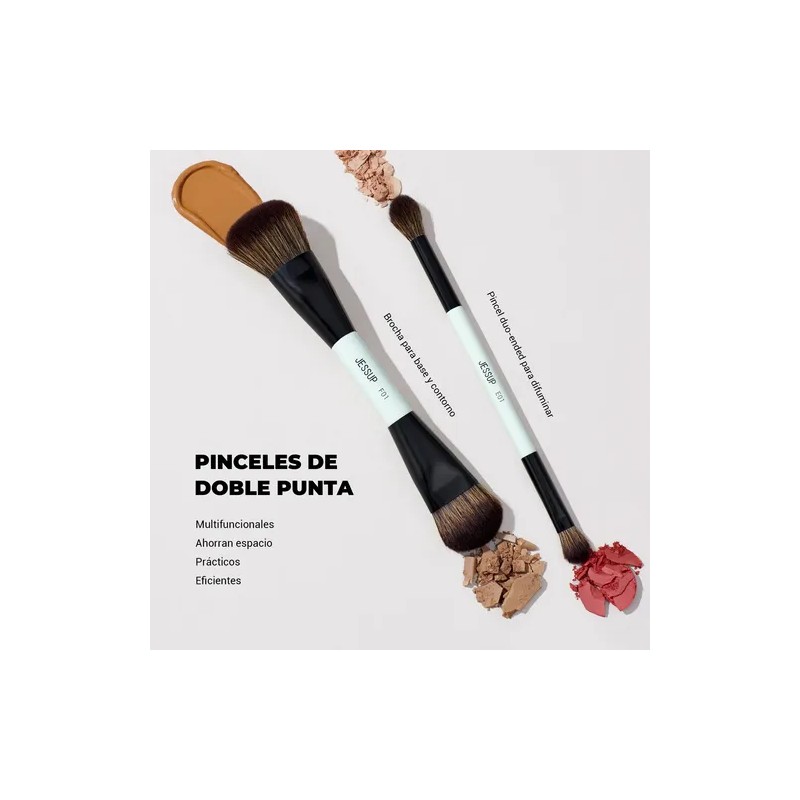 Jessup Kit 2pz Brocha De Maquí De Doble Punta Multiuso,t502