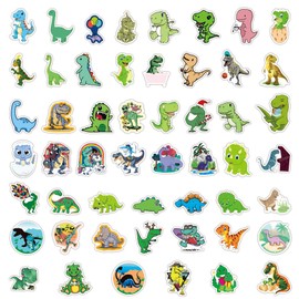 Dinosaur Stickers for Water Bottles 50-Pack, Cute, Waterproof Stickers for Teens, Girls, Perfect for Laptop, Phone, Skateboard, Travel| Extra Durable Vinyl (Dinosaur-50PCS)