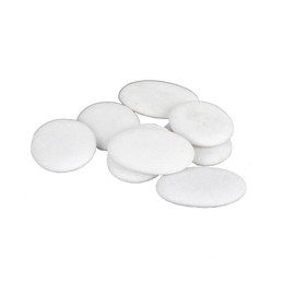 QYLHH 8 Pcs Small White Hot Massage Stones Set Natural Marble Rock SPA Massager 1.18x 1.54 in(3x4cm)