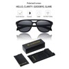 VIVIENFANG Polarized Black Sunglasses for Men Women, Classic 70s Style