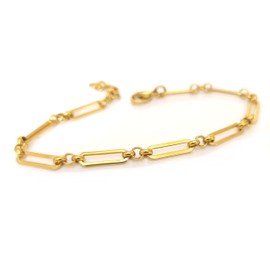 Source 7 inch Paperclip Figaro Belcher Chain Bracelet with extender chain
