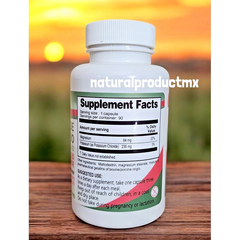 Plantimex Potassium Chloride ✅ 90 Capsules Cloruro de Potasio by