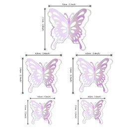 40 piezas de decoración de cupcakes de mariposa rosa de tamaño mixto, arte hueco en 3D, decoración de cupcakes, baby shower, boda, aniversario, fiesta de cumpleaños para niños, decoración de pared