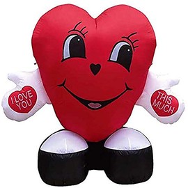 5' Air Blown Inflatable Valentine's Day Love You This Much Heart Yard Decoration Y313