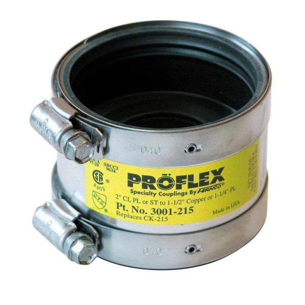 Fernco 3001-215 ProflexÂ® 2 x 1-1/2 in Cast Iron x