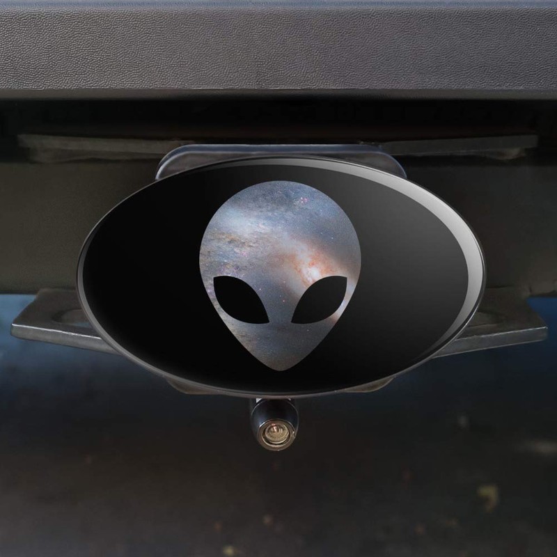 Graphics and More Alien Head in Space Oval Tow Trailer