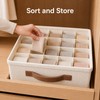 Closet Storage Box with Dividers for Underwear and Socks -