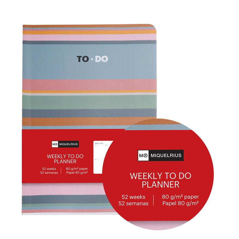 Miquelrius Weekly Planner Notebook A5 with Weekly Planner, Planner TO-DO,