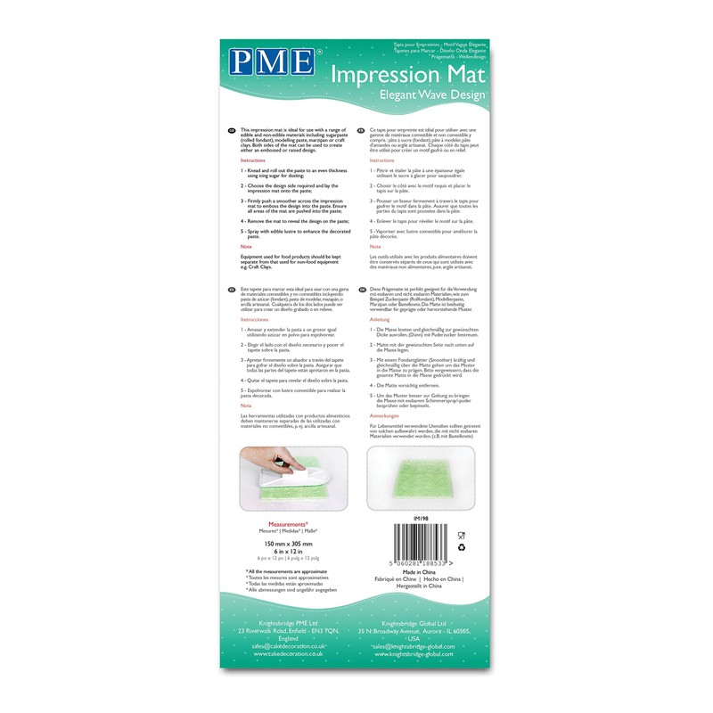 PME im198 Elegant Wave Design Impression Mat, 15x0.1x30.5 cm