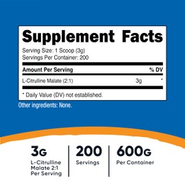 Nutricost L-Citrulline Malate (2:1) Powder (600 Grams)