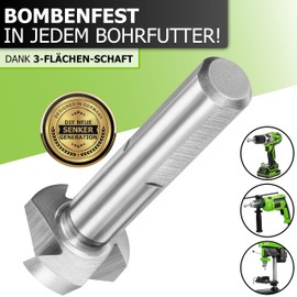 Pinava® Countersink Set HSS Cobalt Pro [3-Surface Shaft for Bomb-proof Hold] - High Quality Professional Countersink for Metal, Stainless Steel, Plastic, Wood - Countersink Drill Sharp 90° Diameter