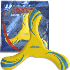 Anywhere Boomerang - Ten Inch Flexible Material for Aerobatic Stunts - Classic Boomerang Made of Space Age Material - for Boys & Girls, Yellow (TAB547)