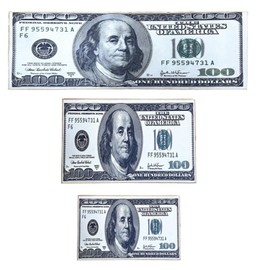 HomeNite 100 Dollar Bill Money - Area Rug Carpet Floor Mat Decor, Modern Runner Rug for Living Room, Hallway, Kitchen, Bedroom, Bathroom, Multicolor (3 (Small - 23.5"" X 15.9"")