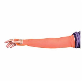 Cutban KOP1T22TH/S KOP1T Tapered Knit Cut-Resistant Sleeves with Thumb Hole, S, 22 in L x 1 ply THK, Filament Yarn, Hi-Viz Orange