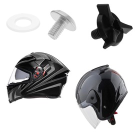 Be In Your Mind 2 Sets Of Motorcycle Helmet Screws Fixing Screws Helmet Accessories Plastic Metal For Motorcycle Off-Road Vehicles Black Silver