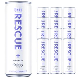 Tru Rescue Seltzers - Natural, Morning After Party Drink - DHM and Electrolytes - Detox Blend Seltzer - 12oz (Pack of 12)