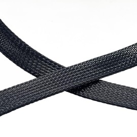 Aibole 25Ft-3/4 Black Cable Management Cord Protector Braided Wire Loom Braided Cable Sleeve for Television, Audio, Computer Cables, Prevent Pet from Chewing Cords…