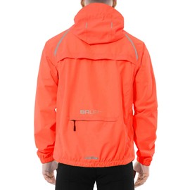 BALEAF Mens Cycling Rain Jacket Windbreaker Waterproof Running Gear Golf Mountain Biking Hood Lightweight Reflective Red M