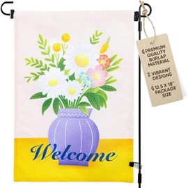 Welcome Garden Flag - Garden Flags for Outside - Welcome Flag for Outdoor with Eye-Catching Design - 12.5" x 18" Double-Sided Garden Flag - Weather & UV-Resistant Yard Flags for Outside Decoration