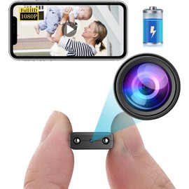 Smallest Wireless WiFi Camera with Battery,HD1080P Portable Camera with Video Recording Live Feed,Nanny Cam Baby Monitor with Night Vision,Motion Detection,Cloud Storage for Security with iOS Android