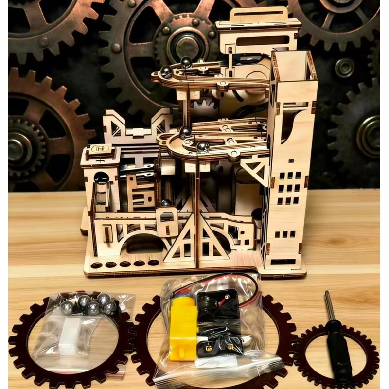 3D Wooden Puzzle for Adults, Marble Run - Advanced Roller