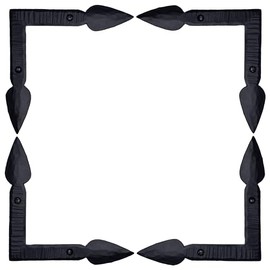 4 Pack 6" Metal L Bracket for Furniture - Black - Handmade Decorative Steel Brackets - Rustic Metal Corner Brackets for Front Doors, Gates, Garages, Tables & Cabinets - The Jamestown Series