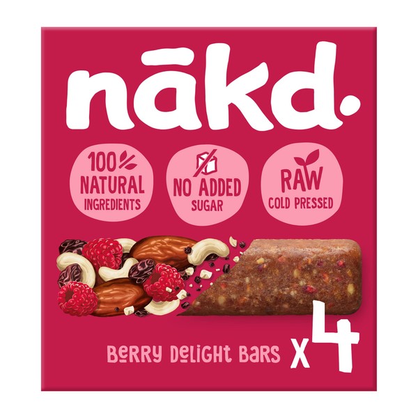 Nakd Berry Delight - Barras de fruta cruda y frutos secos (4 x 35 g)