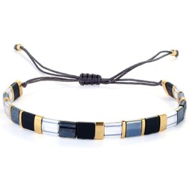 KELITCH Women Tila Friendship Bracelet Handmade Adjustable Colorful Beaded String Bracelet