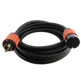 AC WORKS [L1530PR-010] 10FT SOOW 10/4 NEMA L15-30 30A 3-Phase 250V Industrial Rubber Extension Cord (10FT)