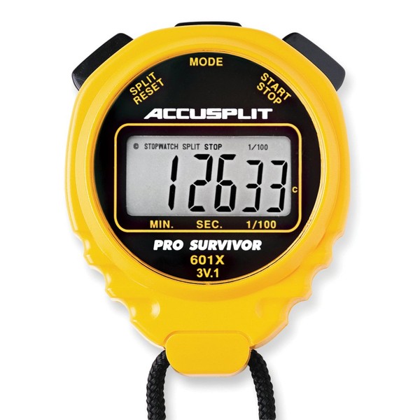 ACCUSPLIT Pro Survivor - A601X Stopwatch, Clock, Extra Large Display (Yellow)