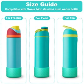 YOUCOX Silicone Boot for Owala Water Bottle 24 oz, Anti-Slip Protective Sleeve for FreeSip/Twist/Flip Stainless Steel Water Bottles, Bottom Cover for Owala Accessories, BPA Free, Dishwasher Safe