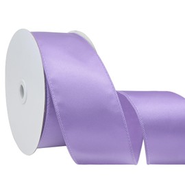Simplegoal Purple Satin Wired Ribbon for Christmas Tree 2-1/2 Inch X 25 Yards Wired Satin Ribbon for Gift Wrapping Flower Bouquet Weddings Party Hair Wreaths