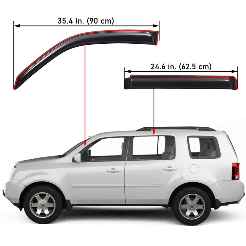 Lightronic In-Channel Window Vent Visors Rain Guards Deflectors For 2009-2015