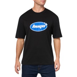 HUGO Oval Logo Cotton T-Shirt, Black Jade, L