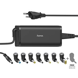 Hama Notebook Power Supply 15 V, 19 V, 90 W (Universal Power Supply for Laptop, Laptop Charger Including 8 Notebook Plugs for Standard Models, Power Supply for Laptop Worldwide, 5.6 A)