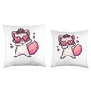 Cat Heart Shape Sunglasses Dabbing Dance Lover Throw Pillow