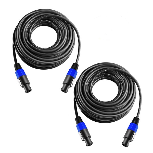 Yoico 2Pcs 100 Feet Professional Speakon to Speakon Cables Wire