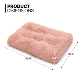 MoNiBloom 40.5"x32.5"x5.5" Dog Beds for Large Size Dogs Machine-Washable Long Plush Pet Beds Warming Cozy Soft Bed for Dogs and Cat, Pink