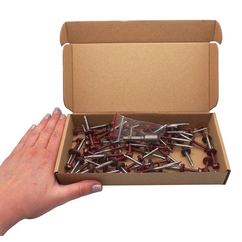 SKIR'CO (Pack of 50) Painted Roofing Bolts, 4.8 x 50mm