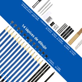 Lápices de Dibujo Kit, Sketch Kit 35 piezas de lápices de grafito para dibujo y manualidades, kit de pintura para dibujo, juego de bocetos incluye borradores, kit completo de artista